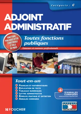 Adjoint administratif catégorie C. Concours Examen professionnel, toutes fonctions publiques, Ville de Paris