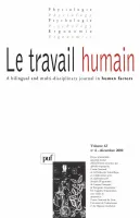 travail humain 2000, vol. 63 (4)