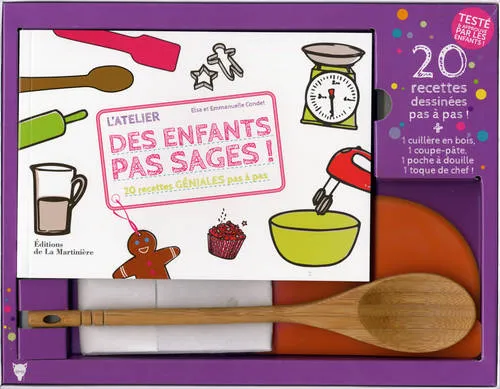 Livres Loisirs Gastronomie Cuisine L'Atelier des enfants pas sages, coffret, 20 recettes géniales pas à pas Elsa Condet, Emmanuelle Condet