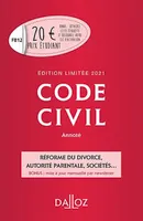 Code civil 2021 annoté. Édition limitée - 120e ed., Annoté
