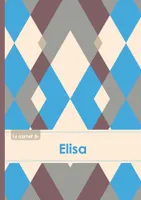 Le carnet d'Elisa - Lignes, 96p, A5 - Jacquard Bleu Gris Taupe