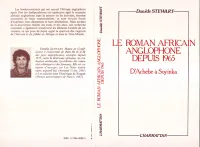 Le roman africain anglophone depuis 1965, D'Achebe à Soyinka
