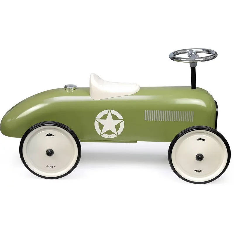 Jeux et Jouets Éveil Porteurs bébé, trotteurs et chariots de marche Porteur voiture vintage Kaki