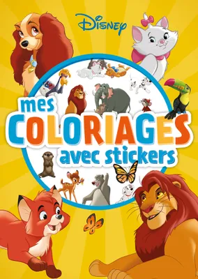 DISNEY - Mes Coloriages avec Stickers - Animaux