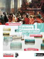 Histoire-Géographie EMC 1re - Voie technologique - Enseignement commun - Livre + licence élève