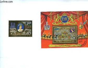 Collection de 2 timbres-poste oblitérés, de l'Etat Comorien. 25e Anniversaire du Couronnement d'Elizabeth II