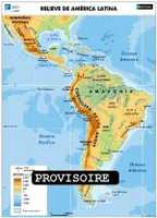 Carte l'Amérique latine en Espagnol : relief / politique