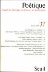 Livres Sciences Humaines et Sociales Sciences sociales Poétique, n° 37 Collectif