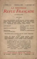 La Nouvelle Revue Française N' 84 (Septembre 1920)