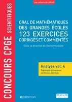 Oral de mathématiques des grandes écoles 123 exercices corrigés et commentés, Topologie et espaces vectoriels normés analyse volume 4