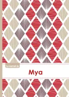 Le carnet de Mya - Lignes, 96p, A5 - Pétales Japonaises Violette Taupe Rouge