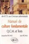 Manuel de Culture fondamentale - QCM, exos, tests - BTS-DUT, QCM, tests