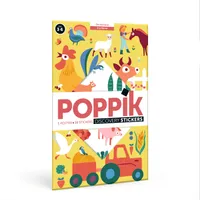 Poppik À la ferme - 1 poster + 58 stickers repositionnables