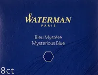 Cartouche waterman longue standard encre bleue noire étui 8 unités