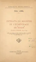 Extraits du registre de l'Échevinage de Dijon pour l'année 1341-1342