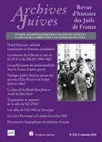 Archives Juives, vol. 51, n° 2 (2018), Première(s) mémoire(s)