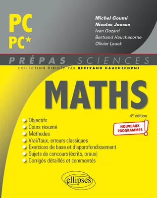 Mathématiques PC-PC*, Nouveaux programmes