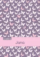 Le cahier de Jana - Blanc, 96p, A5 - Papillons Mauve