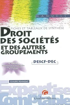 DROIT SOCIETES AUTRES GROUPEMENTS, fiches et tableaux de synthèse