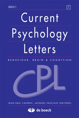 CURRENT PSYCHOLOGY LETTERS 2002/1 N.7