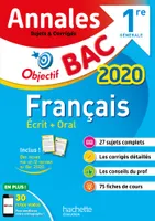 Français 1res / annales bac 2020, sujets et corrigés : sujets types du nouveau bac