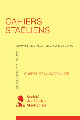 Cahiers staëliens, Coppet et l'auctorialité