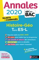 Annales Bac 2020 Histoire-Géo Term ES-L - Sujets & corrigés