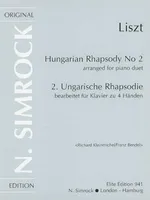 Rhapsodie Hongroise No. 2, piano (4 hands).