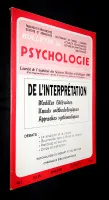Bulletin de psychologie (n°402, tome XLIV, 1990-1991, 11-14) : De l'interprétation - Modèles littéraires, Noeuds méthodologiques, Approches systématiques