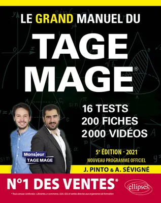 Le grand manuel du TAGE MAGE, 16 tests, 200 fiches, 2000 vidéos de cours