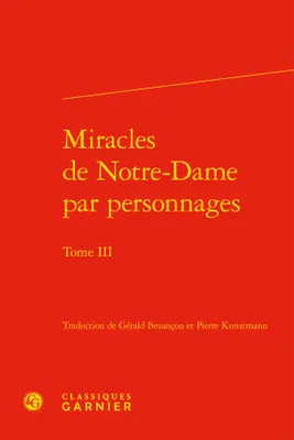 3, Miracles de Notre-Dame par personnages