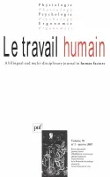 Le travail humain 2007 - vol. 70 - n° 2