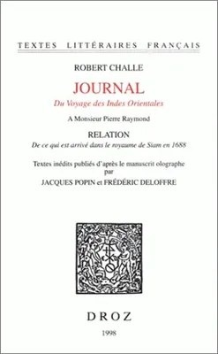 Journal du voyage des Indes orientales.., Relation de ce qui est arrivé dans le royaume de Siam en 1688