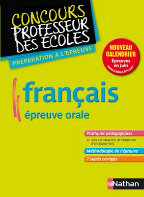 Français, épreuve orale / nouveau concours, formation master 2 : préparation à l'épreuve, nouveau concours, formation master 2