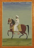 Carnet ligné Prince indien à cheval, miniature 18e