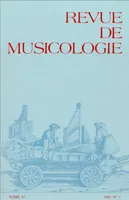 Revue de musicologie tome 67, n° 1 (1981)
