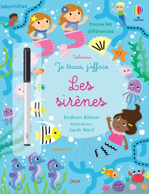 Livres Jeunesse Loisirs et activités Les sirènes - Je trace, j'efface Kirsteen Robson
