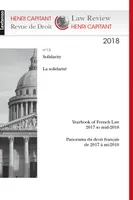 HENRI CAPITANT -  REVUE DE DROIT  N 13 2018, LA SOLIDARITE