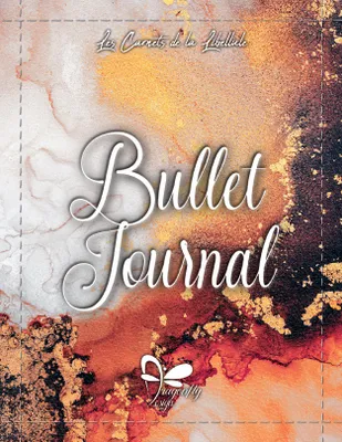 Bullet Journal - Marbre rouge, Carnet à spirales, 200 Pages pointillées, 17x22cm