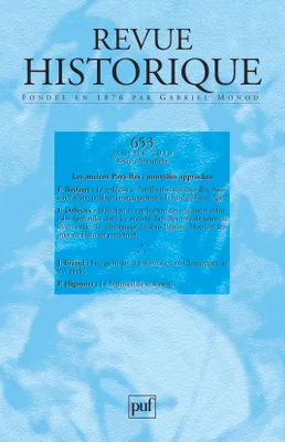 Revue historique 2010, n° 653, Les anciens Pays-Bas : nouvelles approches