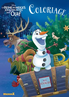 Disney La Reine des Neiges Joyeuses Fêtes avec Olaf Coloriage avec stickers