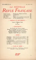 La Nouvelle Revue Française N° 297 (Juin 1938)