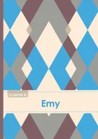 Le carnet d'Emy - Lignes, 96p, A5 - Jacquard Bleu Gris Taupe