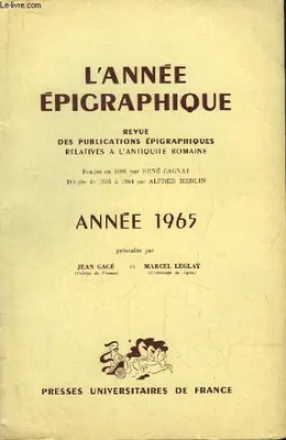 L'Année Epigraphique 1965