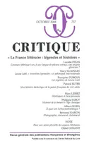 Revue critique 737, La France littéraire : légendes et histoires