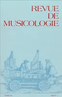 Revue de musicologie tome 66, n° 1 (1980)