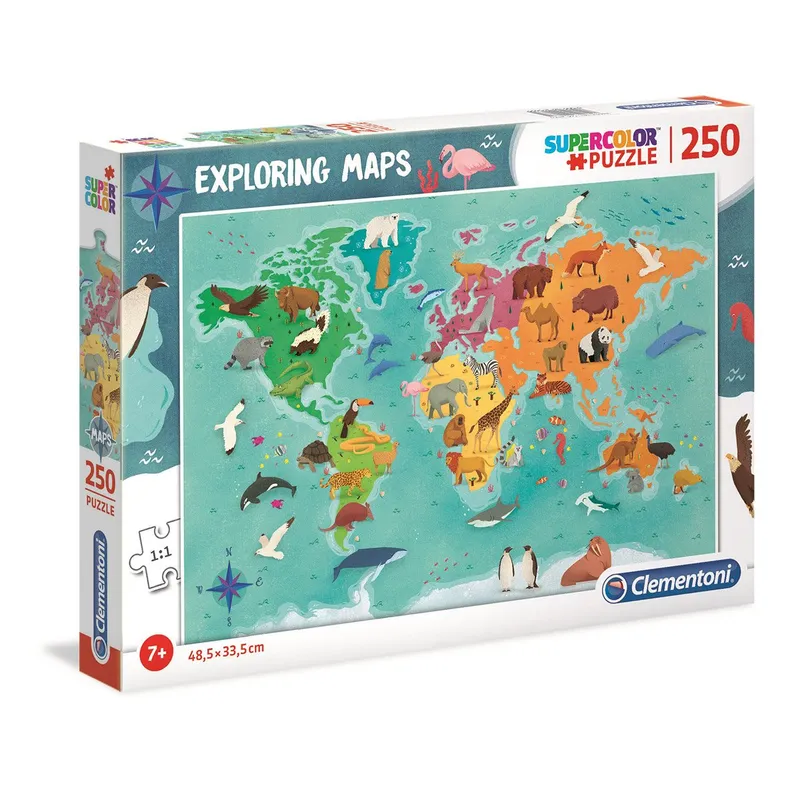 Puzzle géo maps 250 pièces monde ; animaux Puzzles