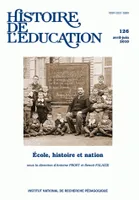 Histoire de l'éducation, n° 126/2010, École, histoire et nation