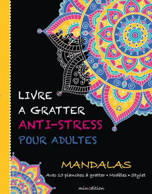 livre a gratter anti-stress pour adultes - mandalas, MANDALAS