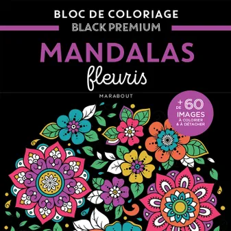 Bloc Black Premium - Mandalas fleuris